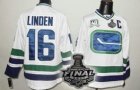 nhl vancouver canucks #16 linden white 3rd [2011 stanley cup]
