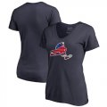 Buffalo Bills Navy Womens NFL Pro Line by Fanatics Branded Banner State T-Shirt
