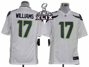 2015 Super Bowl XLIX Nike NFL Seattle Seahawks #17 Mike Williams white Game Jerseys