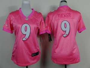 Nike women Baltimore Ravens #9 Tucker pink jerseys