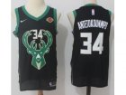Men Nike Milwaukee Bucks #34 Giannis Antetokounmpo Black Stitched NBA Swingman Jersey