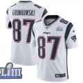 Nike Patriots #87 Rob Gronkowski White Youth 2019 Super Bowl LIII Vapor Untouchable Limited Jersey