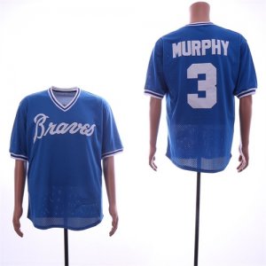 Braves #3 Dale Murphy Blue Mesh Throwback Jersey