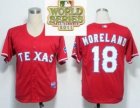 2011 world series mlb Texas Rangers #18 Mitch Moreland Red