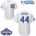 Youth Majestic Chicago Cubs #44 Anthony Rizzo Authentic White Home 2016 World Series Champions Cool Base MLB Jersey