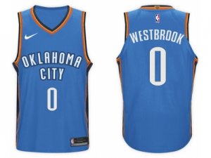 Nike NBA Oklahoma City Thunder #0 Russell Westbrook Jersey 2017-18 New Season Blue Jersey