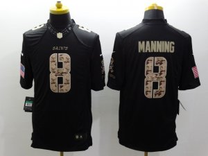 Nike New Orleans Saints #8 manning Black Salute to Service Jerseys(Limited)