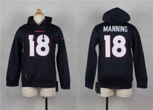 Nike Youth denver broncos #18 peyton manning blue jerseys(Pullover Hoodie)