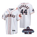 Astros# 44 Yordan Alvarez White 2022 World Series Champions Cool Base Jersey