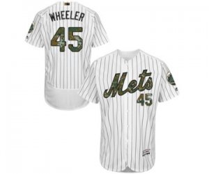 Men\'s Majestic New York Mets #45 Zack Wheeler Authentic White 2016 Memorial Day Fashion Flex Base MLB Jersey