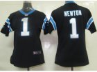 Nike Women Carolina Panthers #1 Newton black Jersey