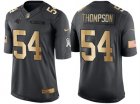 Nike Carolina Panthers #54 Shaq Thompson Anthracite 2016 Christmas Gold Mens NFL Limited Salute to Service Jersey