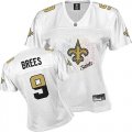 women nfl new orleans saints #9 brees white[2011 fem fan]