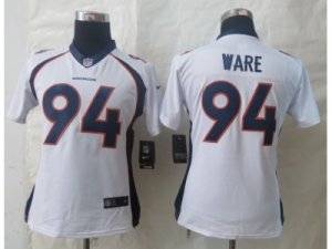 Nike Women Denver Broncos #94 Ware White Jerseys