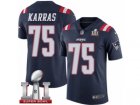 Youth Nike New England Patriots #75 Ted Karras Limited Navy Blue Rush Super Bowl LI 51 NFL Jersey