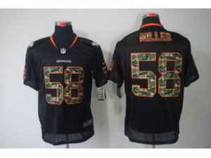 Nike NFL Denver Broncos #58 Von Miller Lights Out Black Jerseys(Camo Number Elite)