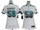 Nike women nfl miami dolphins #58 Karlos Dansby White jerseys