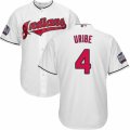 Youth Majestic Cleveland Indians #4 Juan Uribe Authentic White Home 2016 World Series Bound Cool Base MLB Jersey