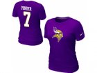 Women Nike Minnesota Vikings #7 Christian Ponder Name & Number T-Shirt purple