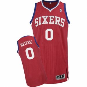 Men\'s Adidas Philadelphia 76ers #0 Jerryd Bayless Authentic Red Road NBA Jersey