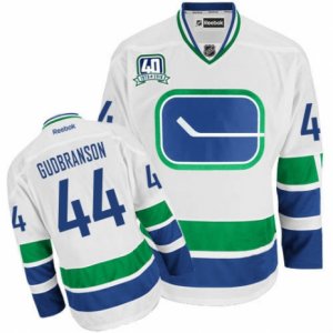 Mens Reebok Vancouver Canucks #44 Erik Gudbranson Authentic White Third 40TH Patch NHL Jersey