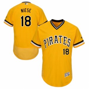 Men\'s Majestic Pittsburgh Pirates #18 Jon Niese Gold Flexbase Authentic Collection MLB Jersey