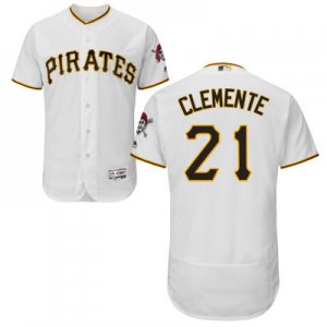 2016 Men Pittsburgh Pirates #21 Roberto Clemente Majestic White Flexbase Authentic Collection player Jersey