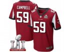 Mens Nike Atlanta Falcons #59 DeVondre Campbell Elite Red Team Color Super Bowl LI 51 NFL Jersey