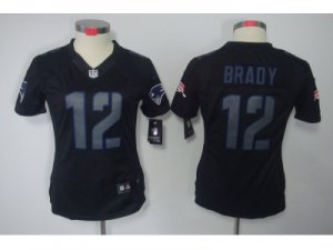 Nike Women New England Patriots #12 Tom Brady black jerseys[impact limited]