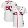 Red Sox #50 Mookie Betts White Women 2018 World Series Cool Base Player Jersey