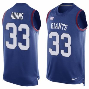 Mens Nike New York Giants #33 Andrew Adams Limited Royal Blue Player Name & Number Tank Top NFL Jersey