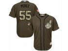 Youth Majestic Cleveland Indians #55 Roberto Perez Authentic Green Salute to Service MLB Jersey