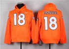 Nike Denver Broncos #18 Peyton Manning Orange jerseys(Pullover Hoodie)