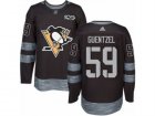 Mens Adidas Pittsburgh Penguins #59 Jake Guentzel Premier Black 1917-2017 100th Anniversary NHL Jersey