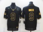 Mens New Orleans Saints #9 Drew Brees Black Gold 2020 Salute To Service