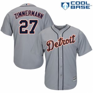 Men\'s Majestic Detroit Tigers #27 Jordan Zimmermann Authentic Grey Road Cool Base MLB Jersey