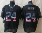 Nike New York Jets #24 Darrelle Revis Black Jerseys(USA Flag Fashion Elite)