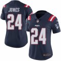 Women's Nike New England Patriots #24 Cyrus Jones Limited Navy Blue Rush NFL Jersey