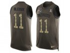 Mens Nike New England Patriots #11 Drew Bledsoe Limited Green Salute to Service Tank Top NFL Jersey