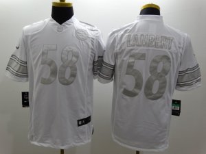 Nike pittsburgh steelers #58 Jack Lambert Platinum White Jerseys(Game)