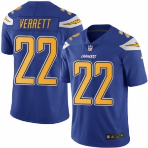 Youth Nike San Diego Chargers #22 Jason Verrett Limited Electric Blue Rush NFL Jersey