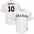 Marlins #10 JT Riddle White Cool Base Jersey