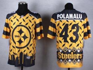 Nike Pittsburgh Steelers #43 Troy Polamalu yellow Jerseys(Style Noble Fashion Elite)