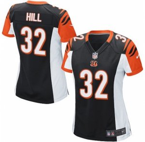 Womens Nike Cincinnati Bengals #32 Jeremy Hill Game Black Team Color NFL Jersey