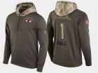 Nike Blackhawks 1 Glenn Hall Retired Olive Salute To Service Pullover Hoodie