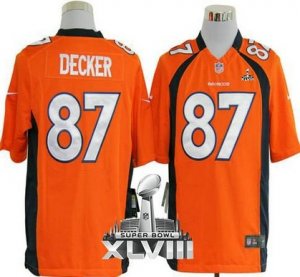 Nike Denver Broncos #87 Eric Decker Orange Team Color Super Bowl XLVIII NFL Game Jersey