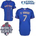 New York Mets #7 Travis d'Arnaud Blue(Grey NO.) Alternate Road Cool Base W 2015 World Series Patch Stitched MLB Jersey