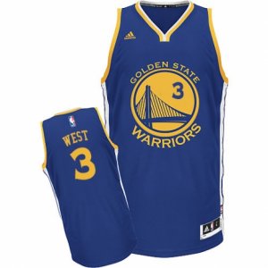 Mens Adidas Golden State Warriors #3 David West Swingman Royal Blue Road NBA Jersey