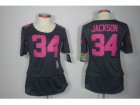 Nike Womens Oakland Raiders #34 Bo Jackson Elite Dark grey Jerseys[breast Cancer Awareness]