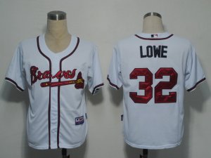 MLB Atlanta Braves #32 Lowe White[Cool Base]